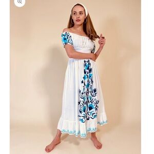 Debbie Katz ☀️🌴 Women's Cindy Off Shoulders embroidered Maxi Dress